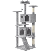 Cat Tree Condo Kitten Tree Tower w/ 2 Condos & 2 Dangling Balls & 3 Scratching Posts