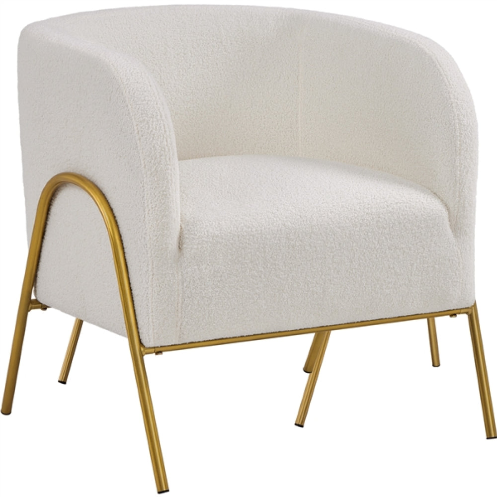 Contemporary Accent Armchair with Gold-tone Metal Legs