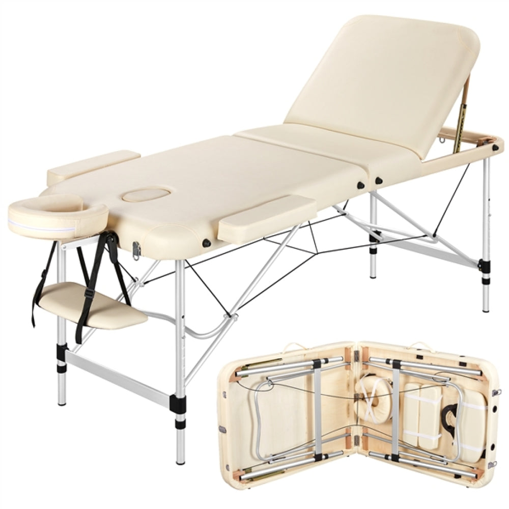 Adjustable 3 Fold Massage Bed Aluminum Alloy Massage Couch