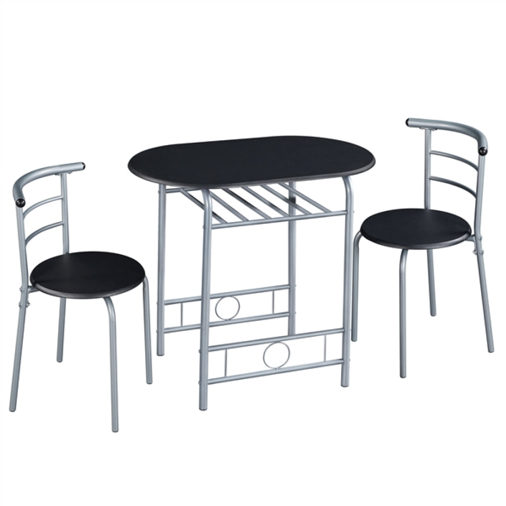 Modern Round Dining Table Set for 2 Dining Chairs