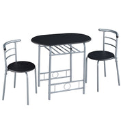 Modern Round Dining Table Set for 2 Dining Chairs