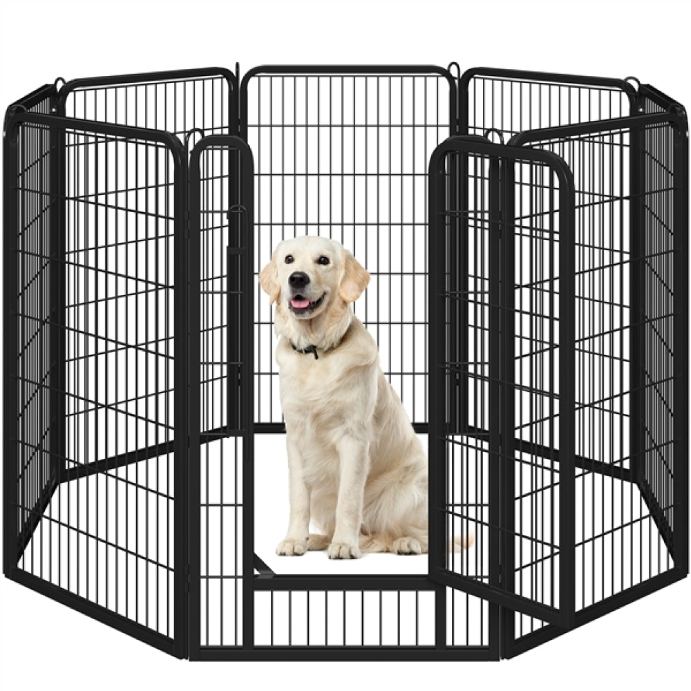 120cm Tall 8 Panels Dog Playpen Panels Foldable Metal Pet Fence
