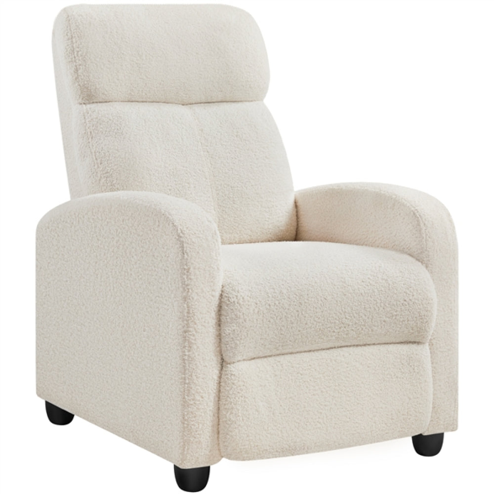 Upholstered  Recliner Boucle Recliner Sofa Adjustable Modern Single Reclining Chair
