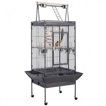 H68.5'' Play Top Parrot Cage Metal Rolling Bird Cage
