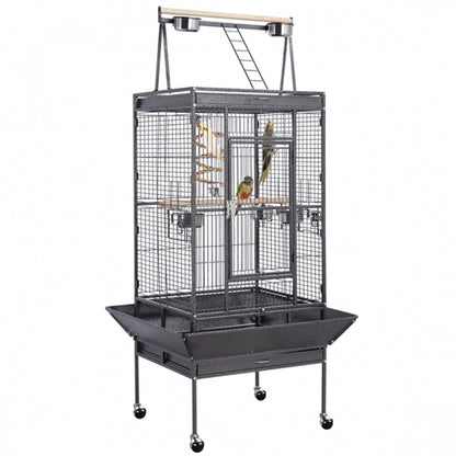 H68.5'' Play Top Parrot Cage Metal Rolling Bird Cage