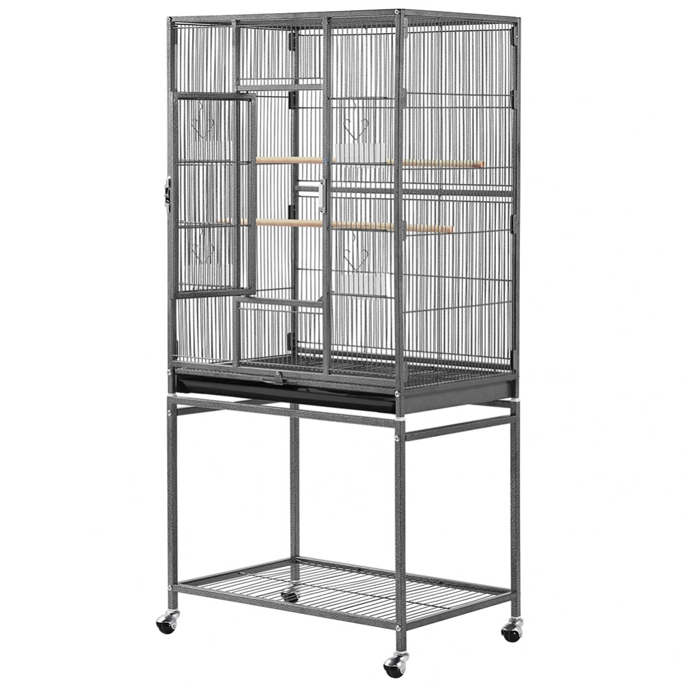 53.5″H Mobile Large Parrot Cage w/ Stand Bird Cage
