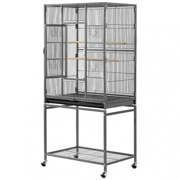 53.5″H Mobile Large Parrot Cage w/ Stand Bird Cage
