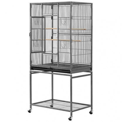 53.5″H Mobile Large Parrot Cage w/ Stand Bird Cage
