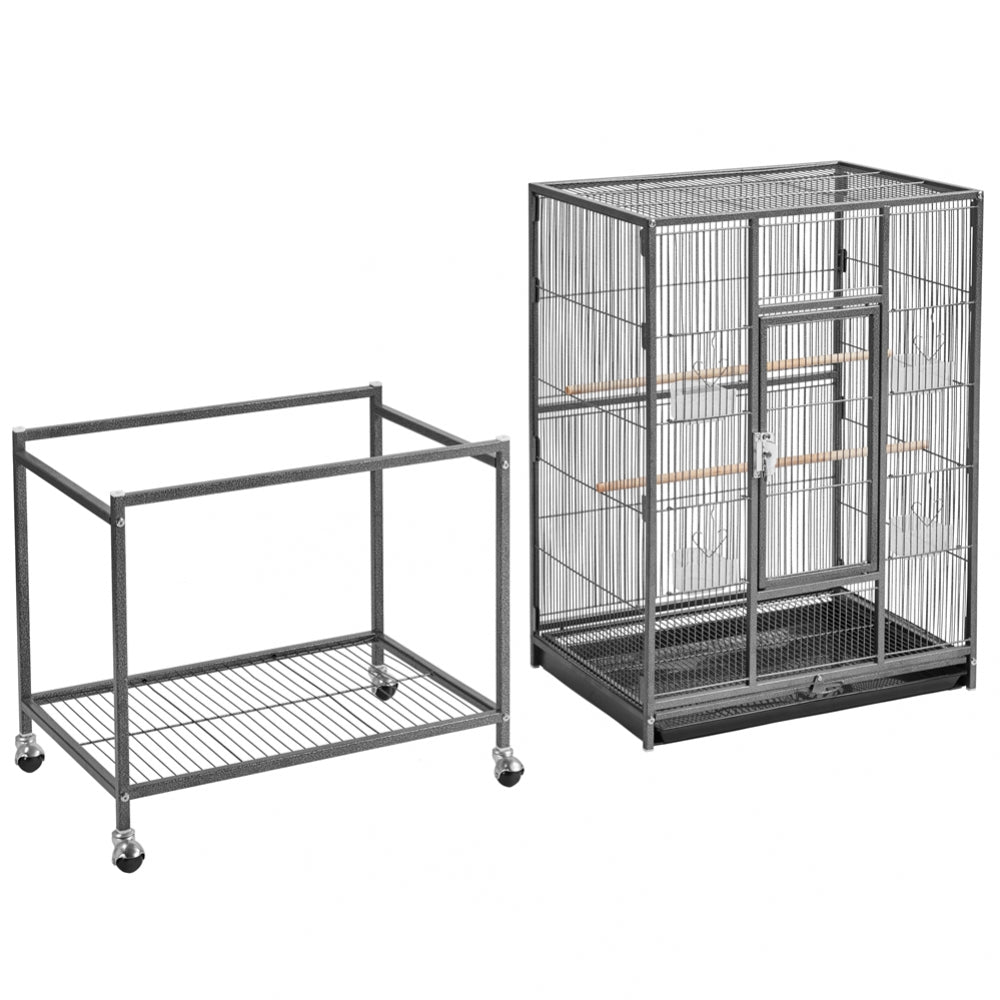 53.5″H Mobile Large Parrot Cage w/ Stand Bird Cage