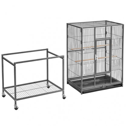 53.5″H Mobile Large Parrot Cage w/ Stand Bird Cage