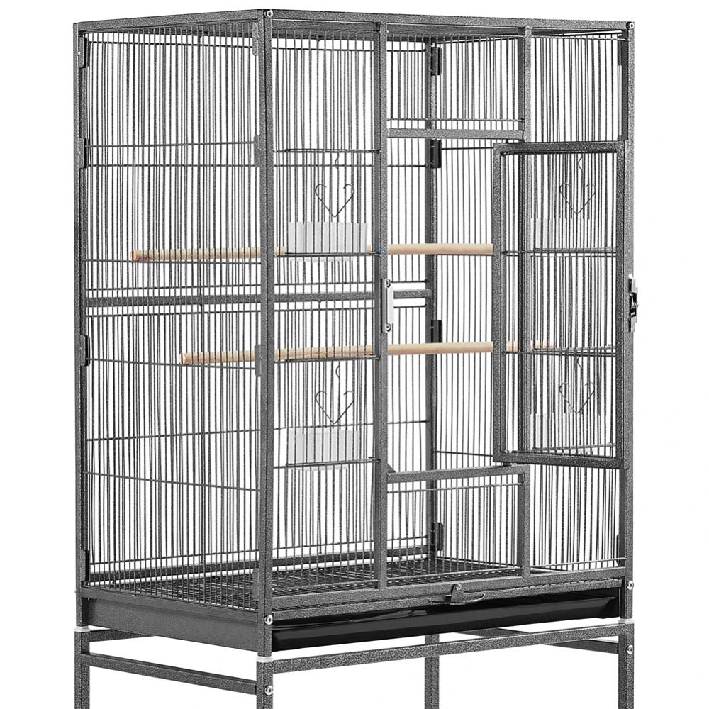 53.5″H Mobile Large Parrot Cage w/ Stand Bird Cage