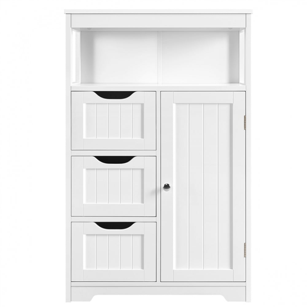 Bathroom Floor Cabinet MDF Wooden Storage Organizer w/ Drawers