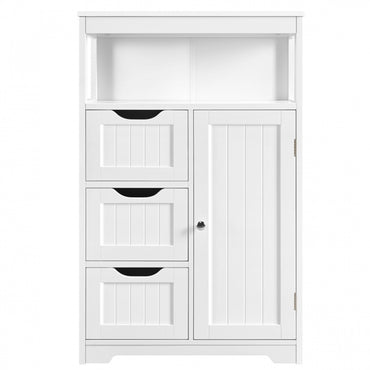 Bathroom Floor Cabinet MDF Wooden Storage Organizer w/ Drawers