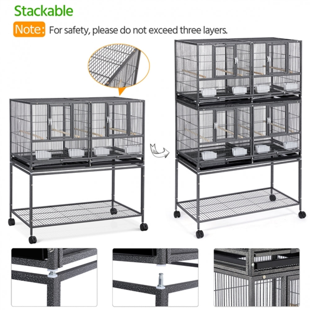 Stackable Wide Bird Cage Divided Breeder Cage