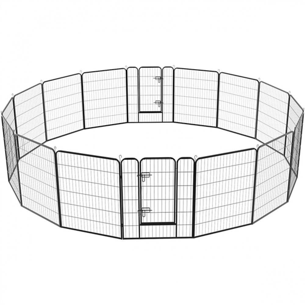 16 Panels Heavy Duty Pet Playpen Pet Exercise Barrier Fence