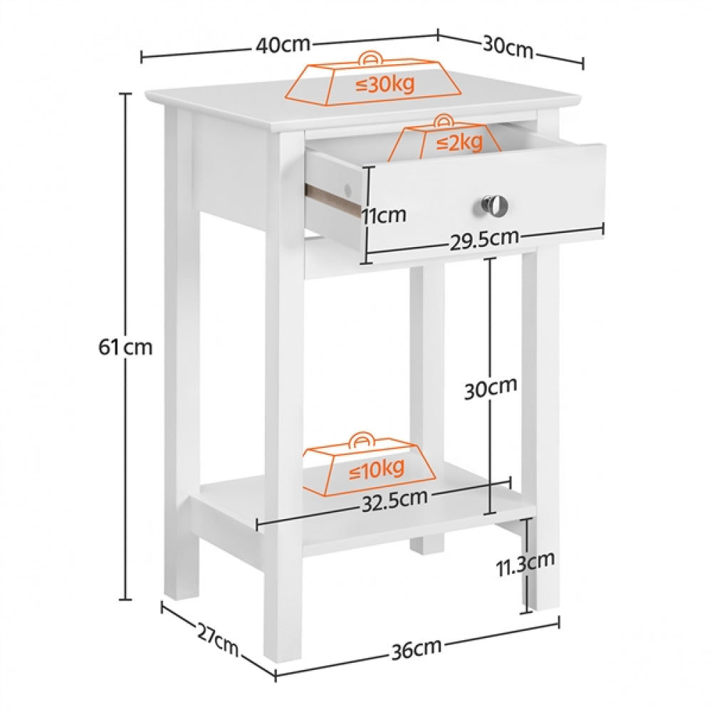 2PCS High Quality Bedside End Table Storage Cabinet