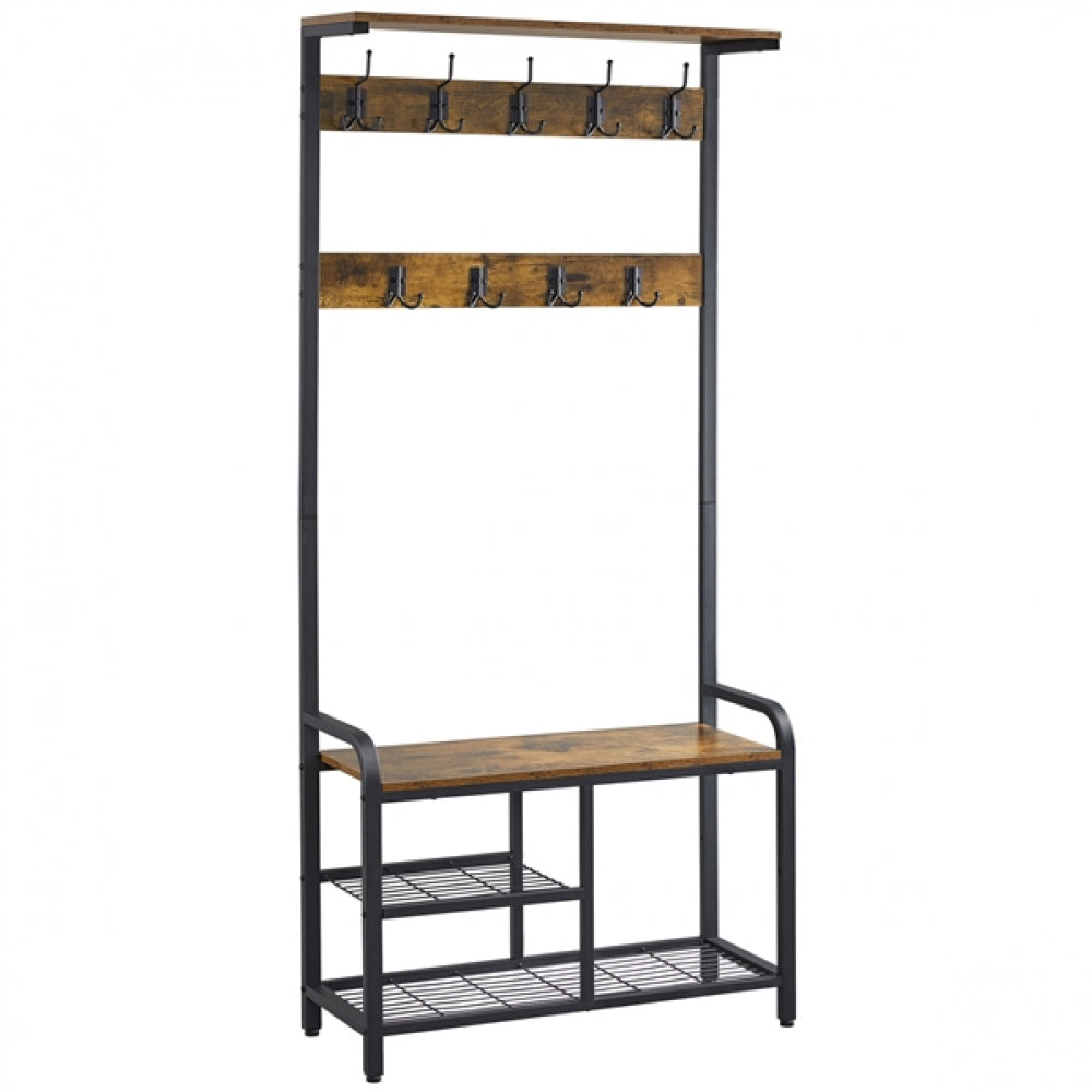 72” H Multifunctional Hall Tree with Bench &amp; Shoe Storage