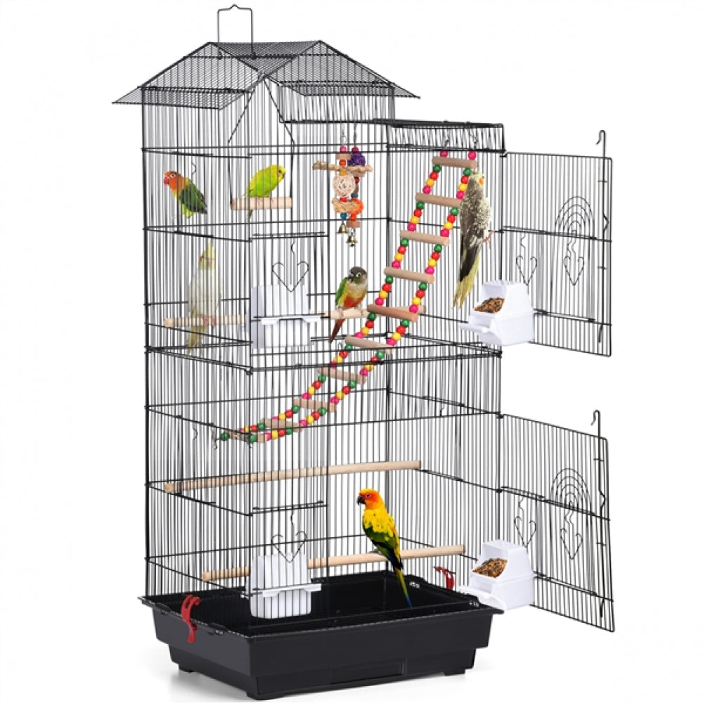 Metal Parrot Cage Bird cage w/Swing & Ladder