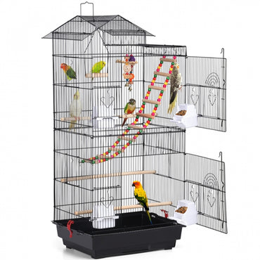 Metal Parrot Cage Bird cage w/Swing & Ladder
