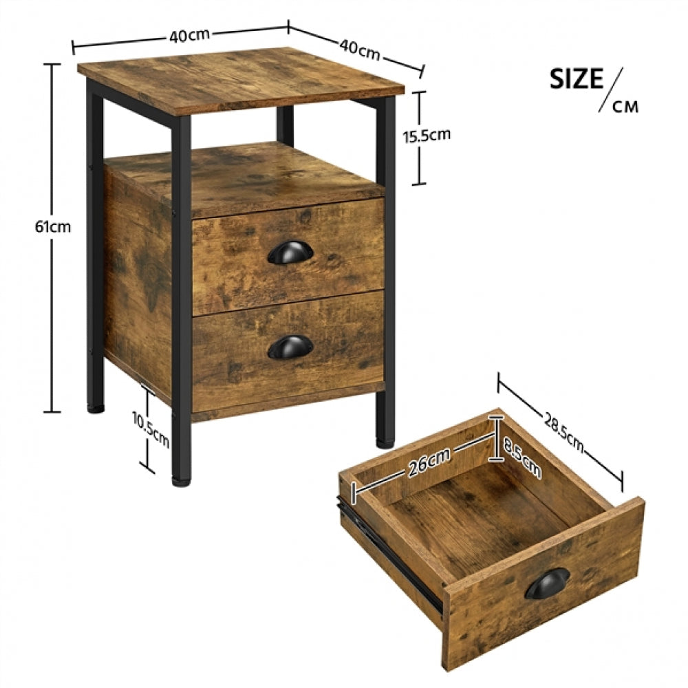 1 Pair Side Table with 2 Drawers