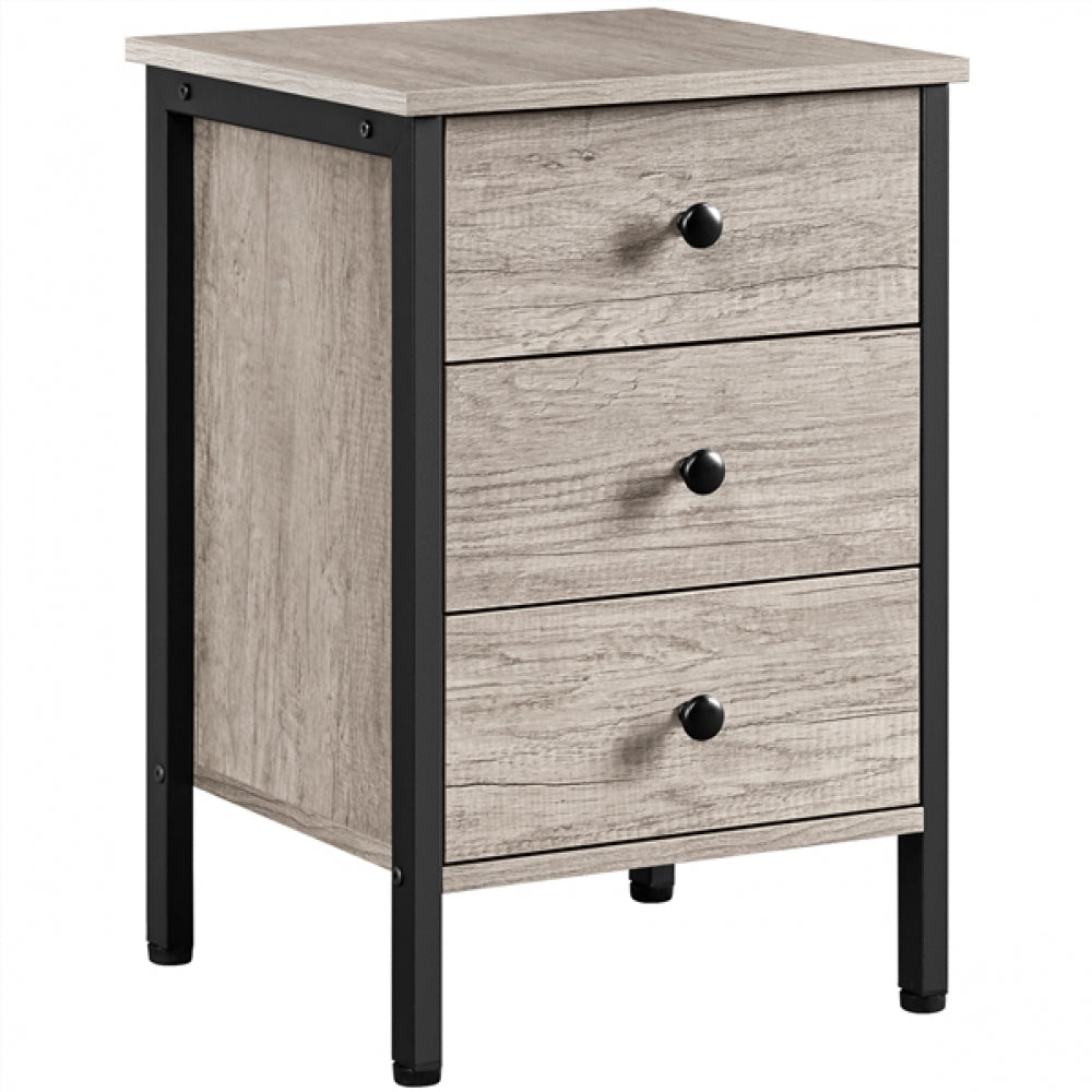 3 Drawer Nightstand Storage Nightstand Metal Frame Dresser Organizer