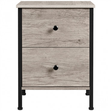 Metal-Framed Side Table with 2 Drawers