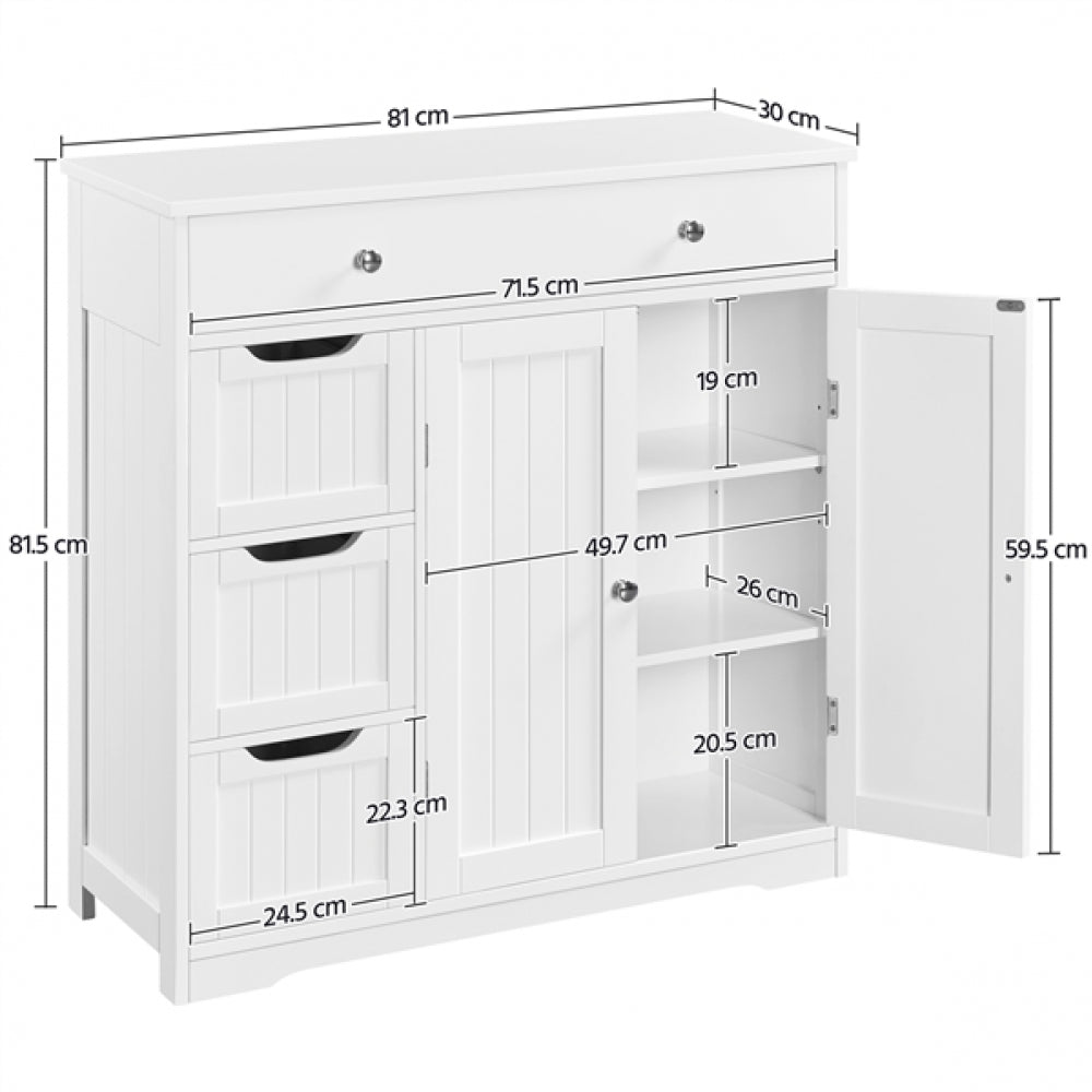 Wooden Bathroom Floor Cabinet Side Storage Organizer Cabinet
