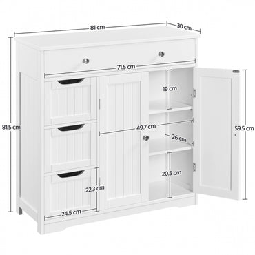 Wooden Bathroom Floor Cabinet Side Storage Organizer Cabinet