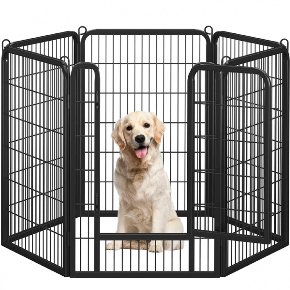 100cm Tall 6 Panels Heavy Duty Dog Playpen Exercise Barrier Outdoor Indoor Fence