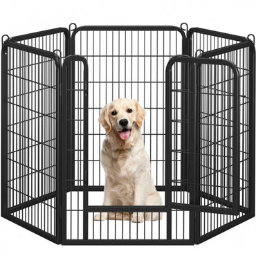 100cm Tall 6 Panels Heavy Duty Dog Playpen Exercise Barrier Outdoor Indoor Fence