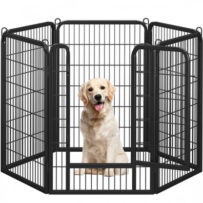 100cm Tall 6 Panels Heavy Duty Dog Playpen Exercise Barrier Outdoor Indoor Fence