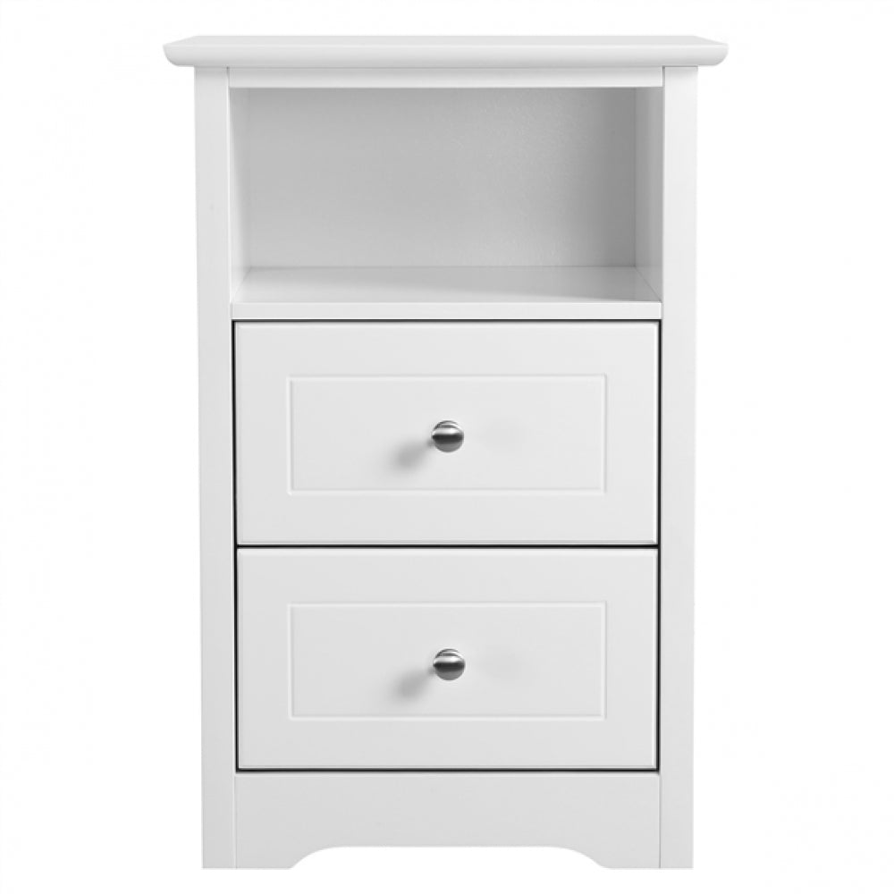 End Table with 2 Drawers and 1 Cubby Side Table Night Stand