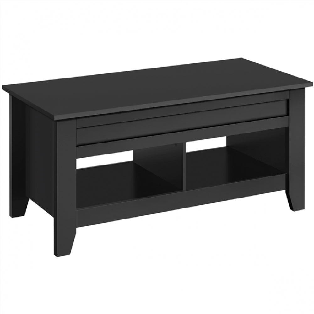 Shaker Design Lift Top Coffee Table w/Storage & 2 Open Shelves