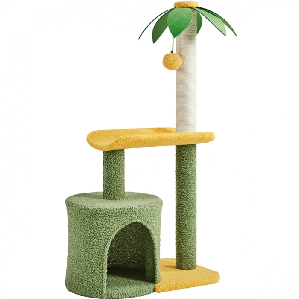 Coconut Palm Cat Tree Cat Scratching Post with Natural Sisal Rope