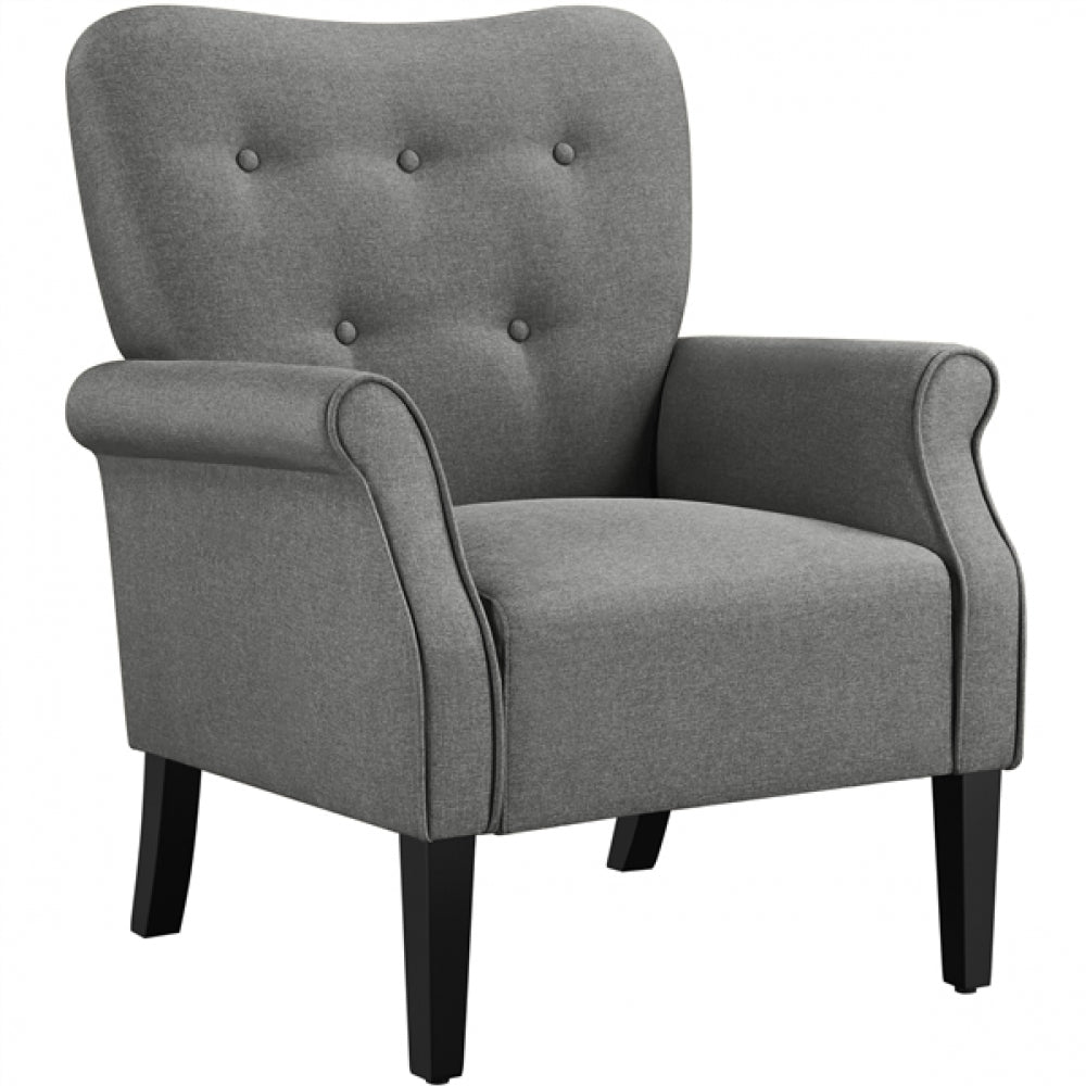 Mid-century Modern Accent Chair Upholstered Roll Armchair