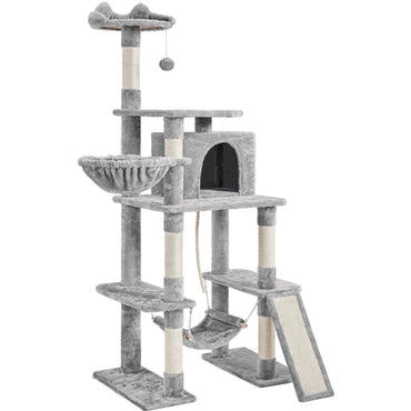70″ Tall Multilevel Cat Tree Large Cat Tower with Condo & Perch & Basket
