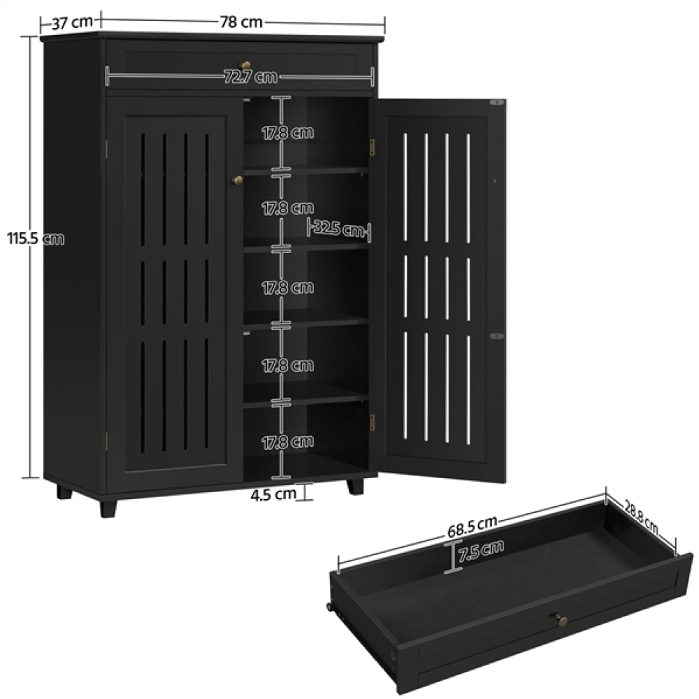 5-Tier & 1 Drawer Shoe Storage Cabinet