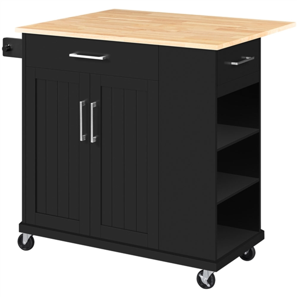 Kitchen Island Kitchen Trolley on Wheels with Drawers & Cabinet