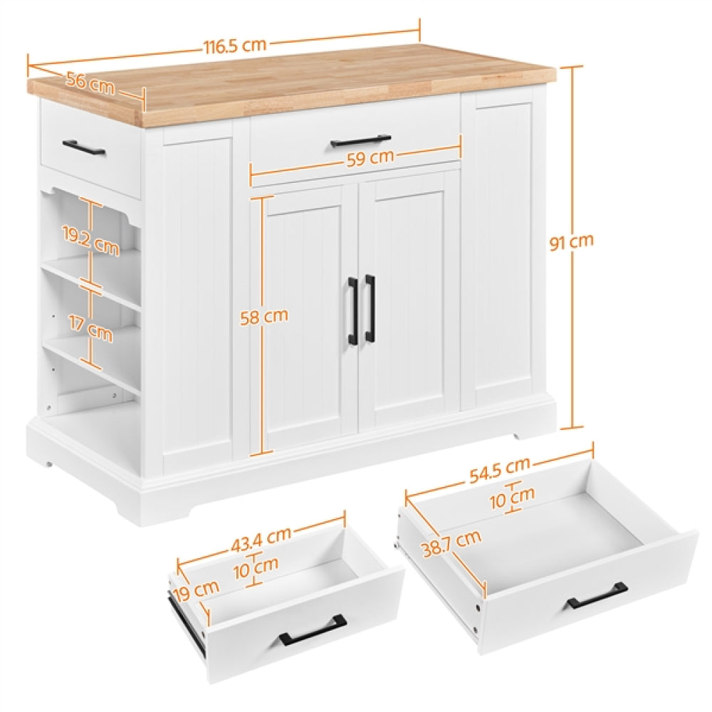 Rolling Kitchen Island Trolley Modern Storage Cabinet