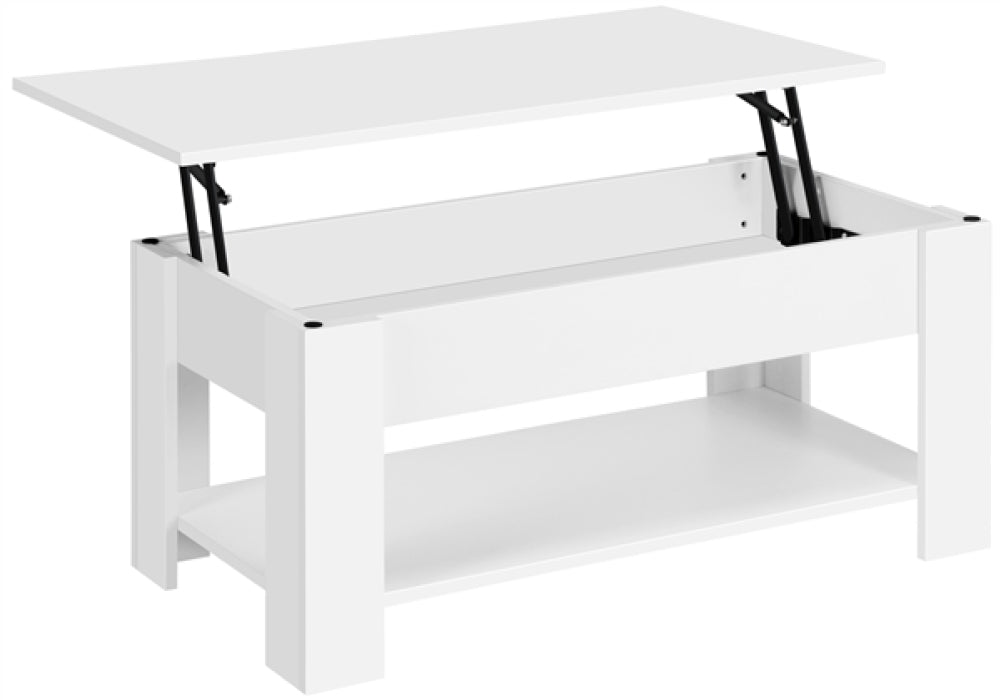 Space-saving Lift Top Coffee Table w/ Hidden Compartment & Open Shelf