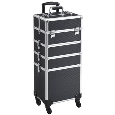 5-In-1 Professional Aluminum Rolling Cosmetic Makeup Train Cases Trolley