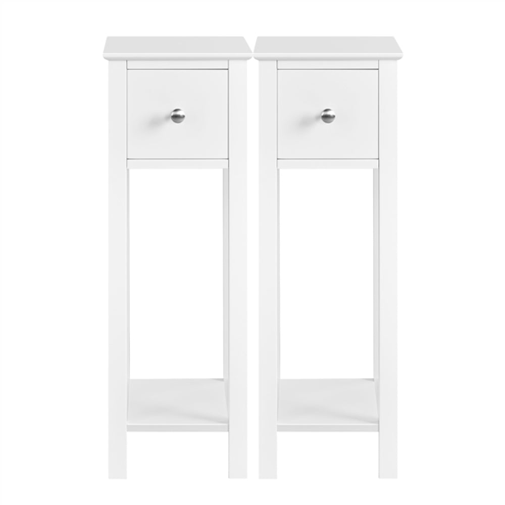 Slim Bedside Tables Nightstand Set of 2