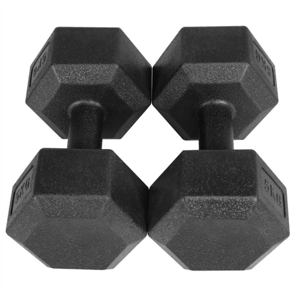 2x5kg Hex Dumbbells Set