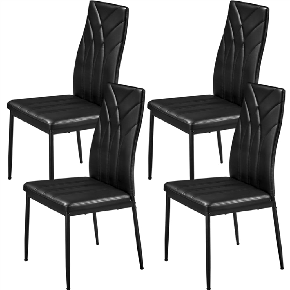 Set of 4 High Back Dining Chairs Upholstered Kitchen Chairs