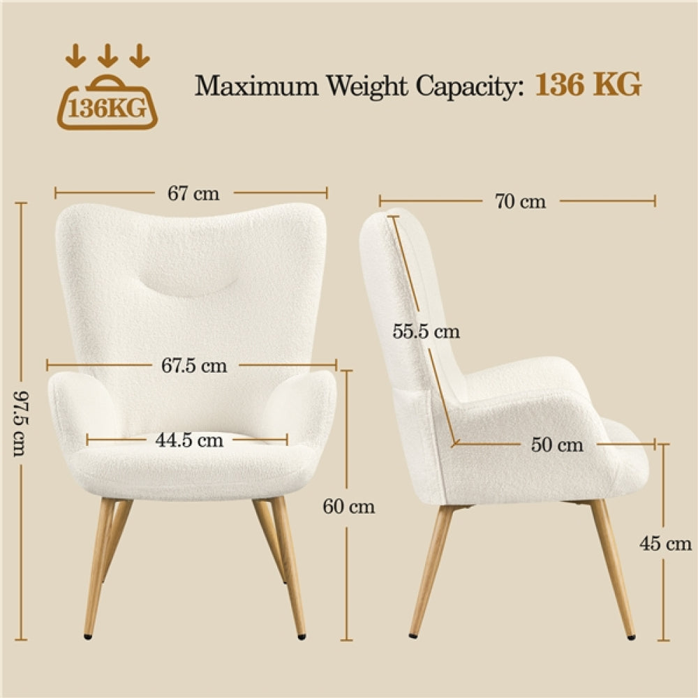 Boucle Accent Chair Armchair