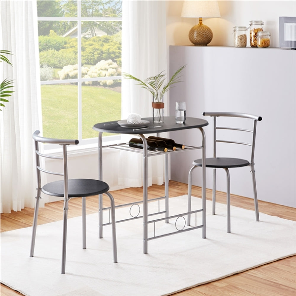 Modern Round Dining Table Set for 2 Dining Chairs