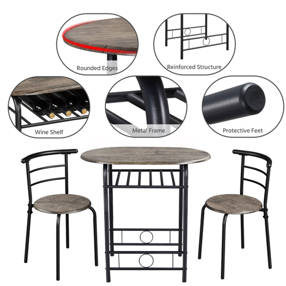 3 Piece Dining Set Round Dining Table Set