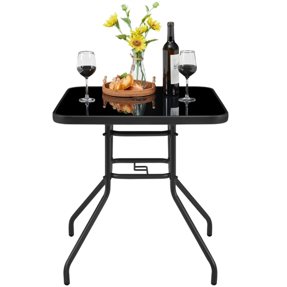 28″ Square Patio Bistro Table with Umbrella Hole