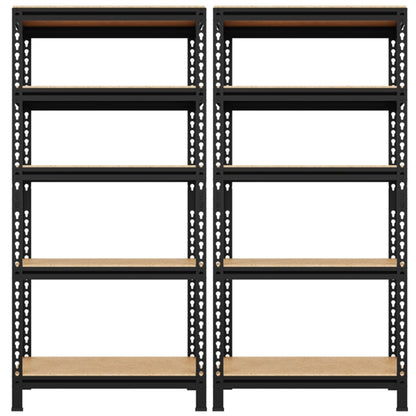 2pcs 5-Tier Utility Shelves Adjustable Metal Shelving Units