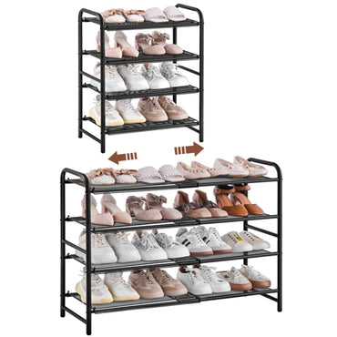 4-Tier Expandable Iron Shoe Rack